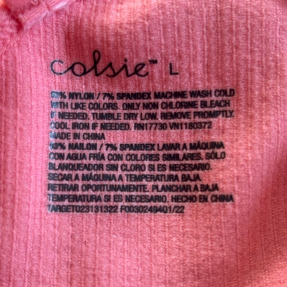 Colsie Pink Ribbed Crop Top - Picture 3 of 4